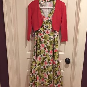 Talbots dress and coordinating shrug size 4